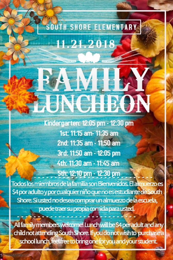 Family Lunch info