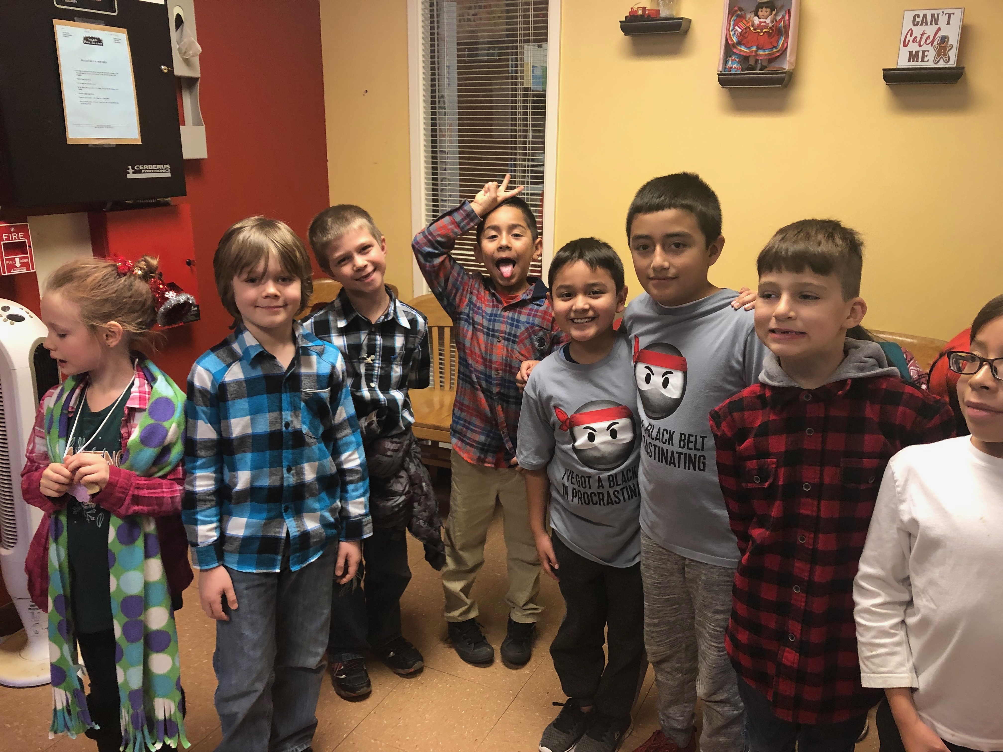 students wearing flannel shirts